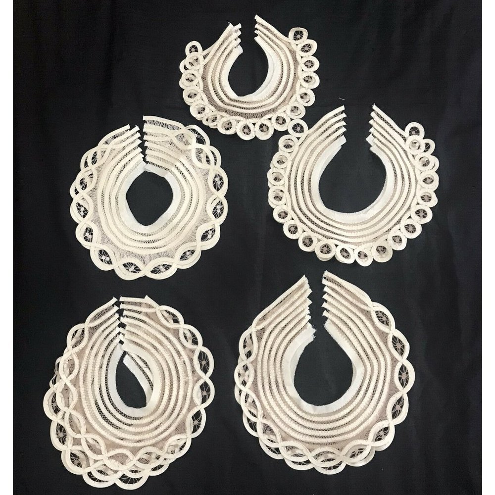 Cuello Punto Paris Para vestido niña muñeca Collars Doll Girl Dress Lot Of 11